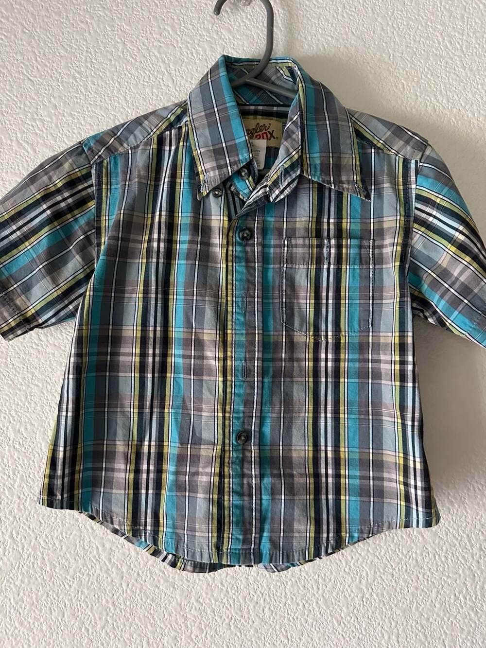 Wrangler 20X Plaid Shirt Boys Size XXS (0-2) Multicolored Cotton